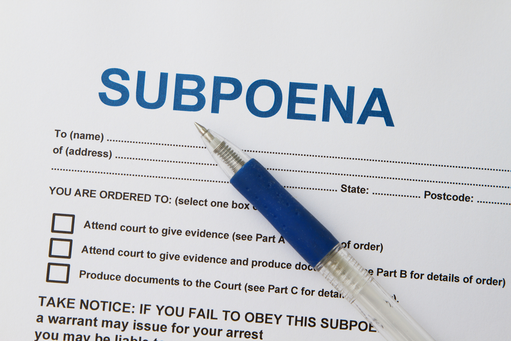 subpoena for financial records in divorce